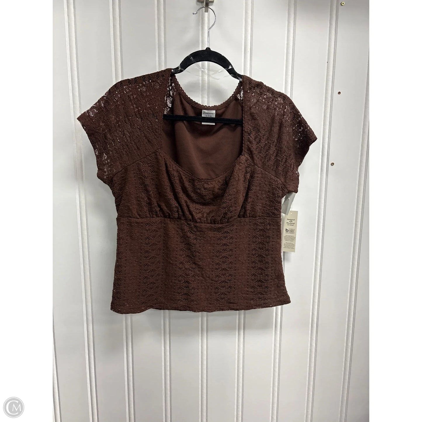 Top Short Sleeve By No Boundaries In Brown, Size: Xl