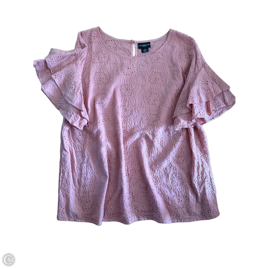 Top Short Sleeve By Liz Claiborne In Pink, Size: 1x