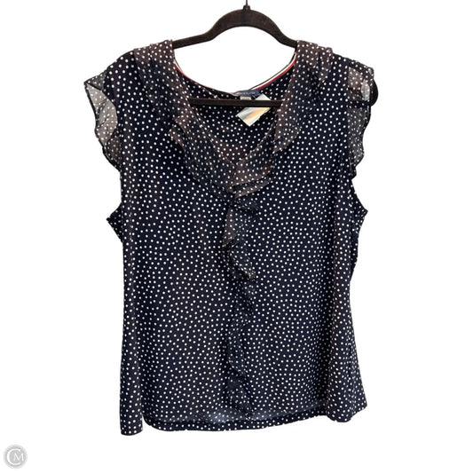 Top Sleeveless By Tommy Hilfiger In Polkadot Pattern, Size: Xl