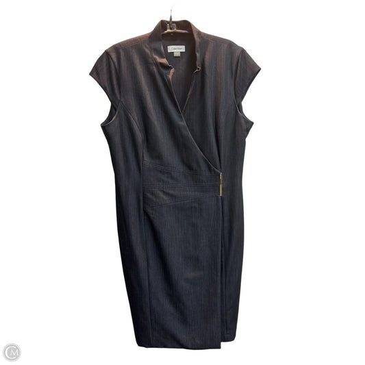 Dress Work By Calvin Klein In Blue, Size: L