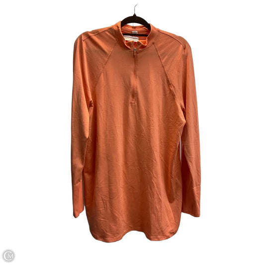 Athletic Top Long Sleeve Collar By Lululemon In Orange, Size: L
