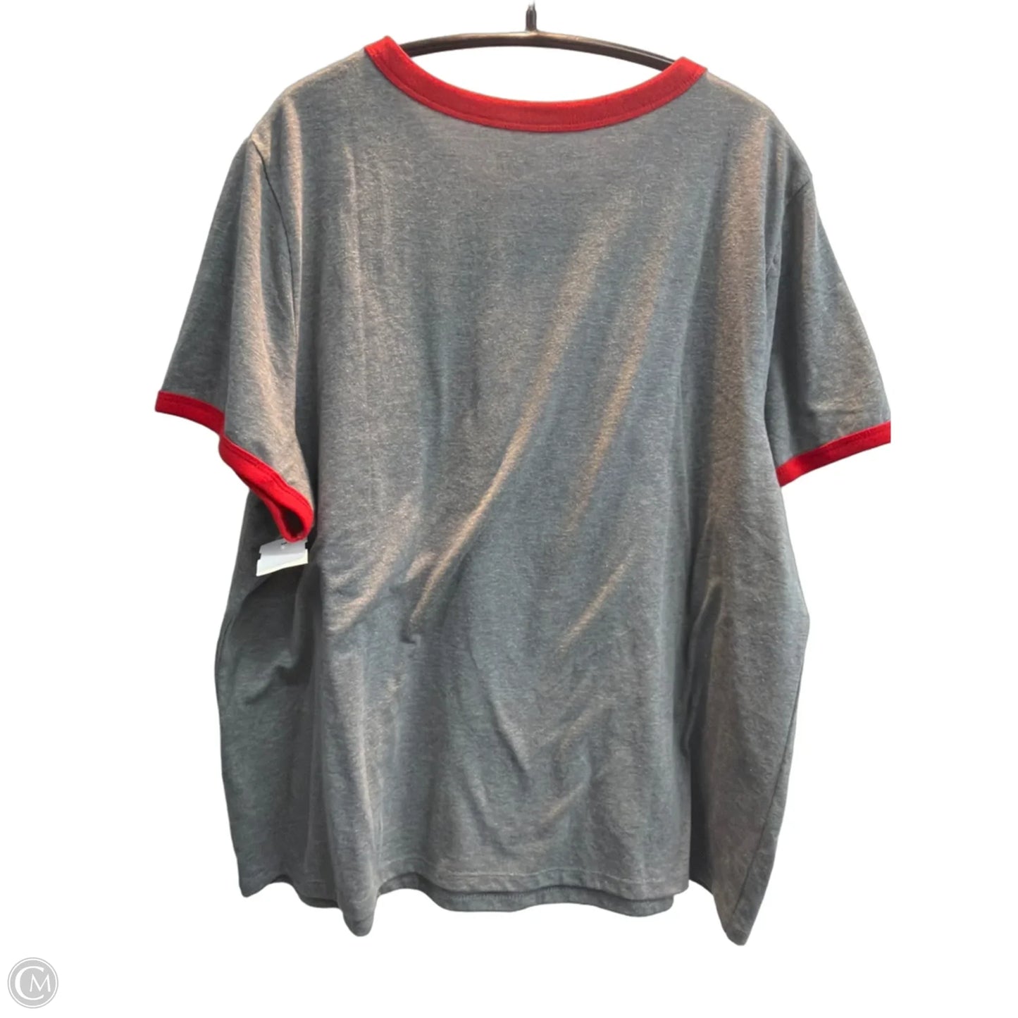 Top Short Sleeve By Nfl In Grey & Red, Size: Xl