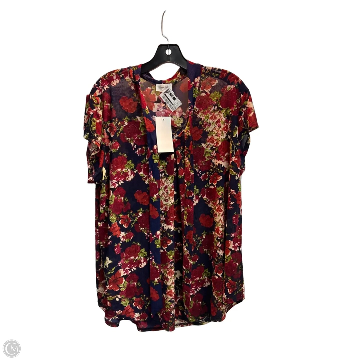 Top Short Sleeve By Siren Lily In Floral Print, Size: 2x