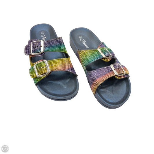 Sandals Flats By Forever In Multi-colored, Size: 6.5