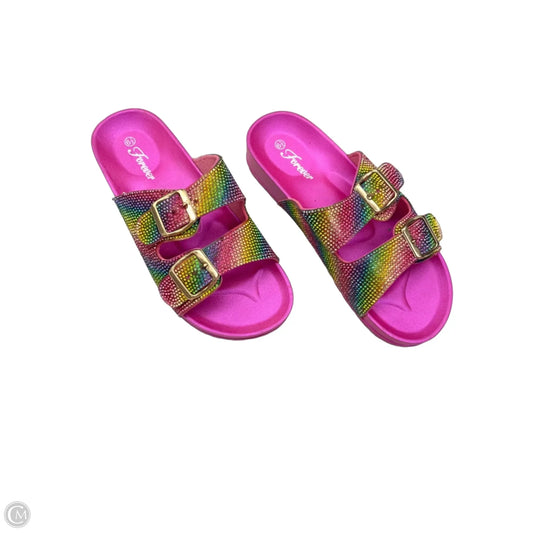 Sandals Flats By Forever In Multi-colored, Size: 6.5