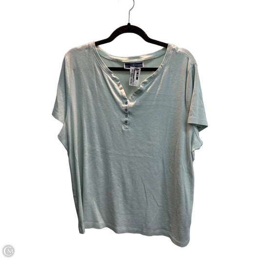 Top Short Sleeve Basic By Karen Scott In Blue, Size: 2x