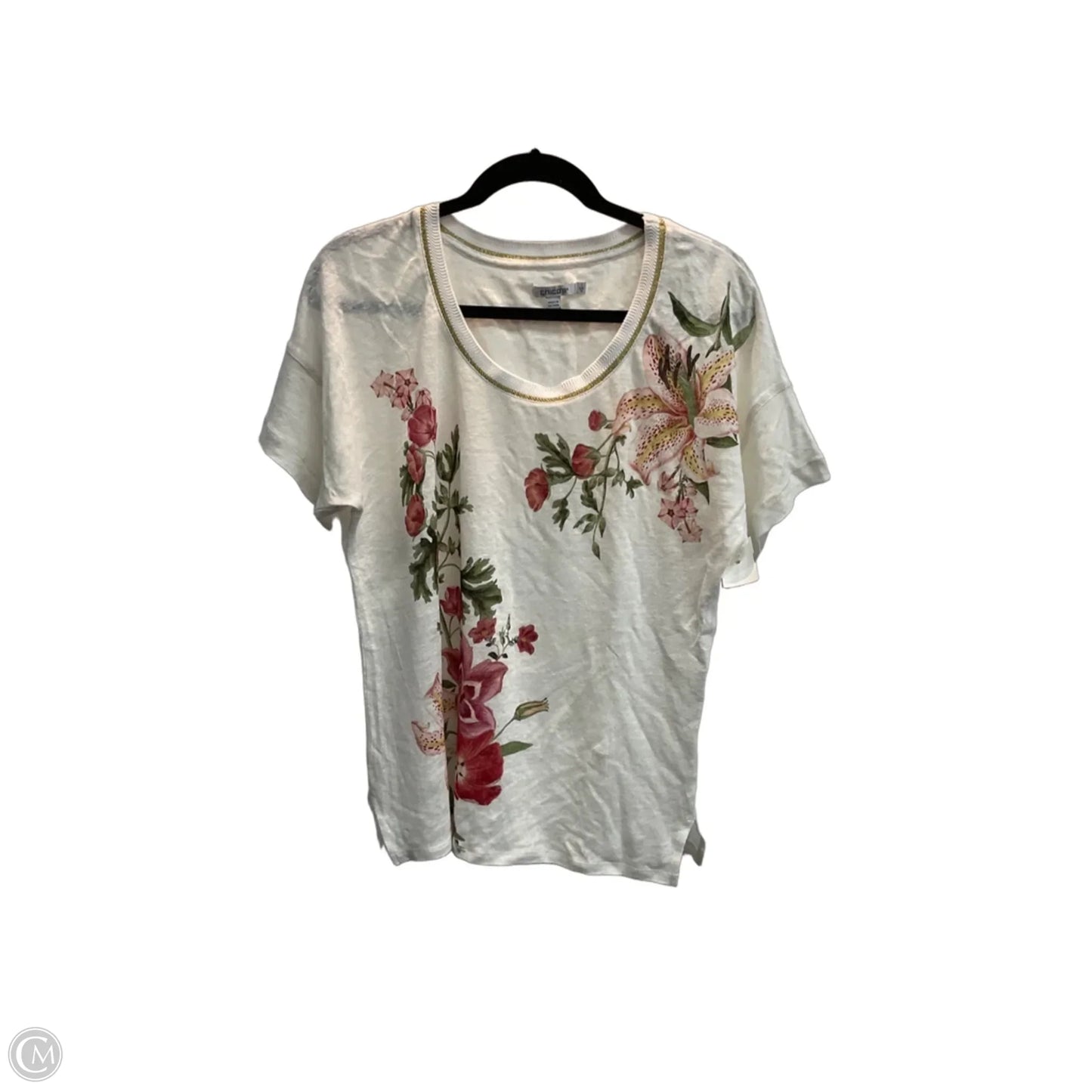 Top Short Sleeve By Chicos In Floral Print, Size: M