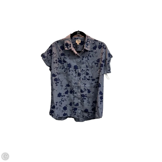 Top Short Sleeve By Como Vintage In Blue, Size: M
