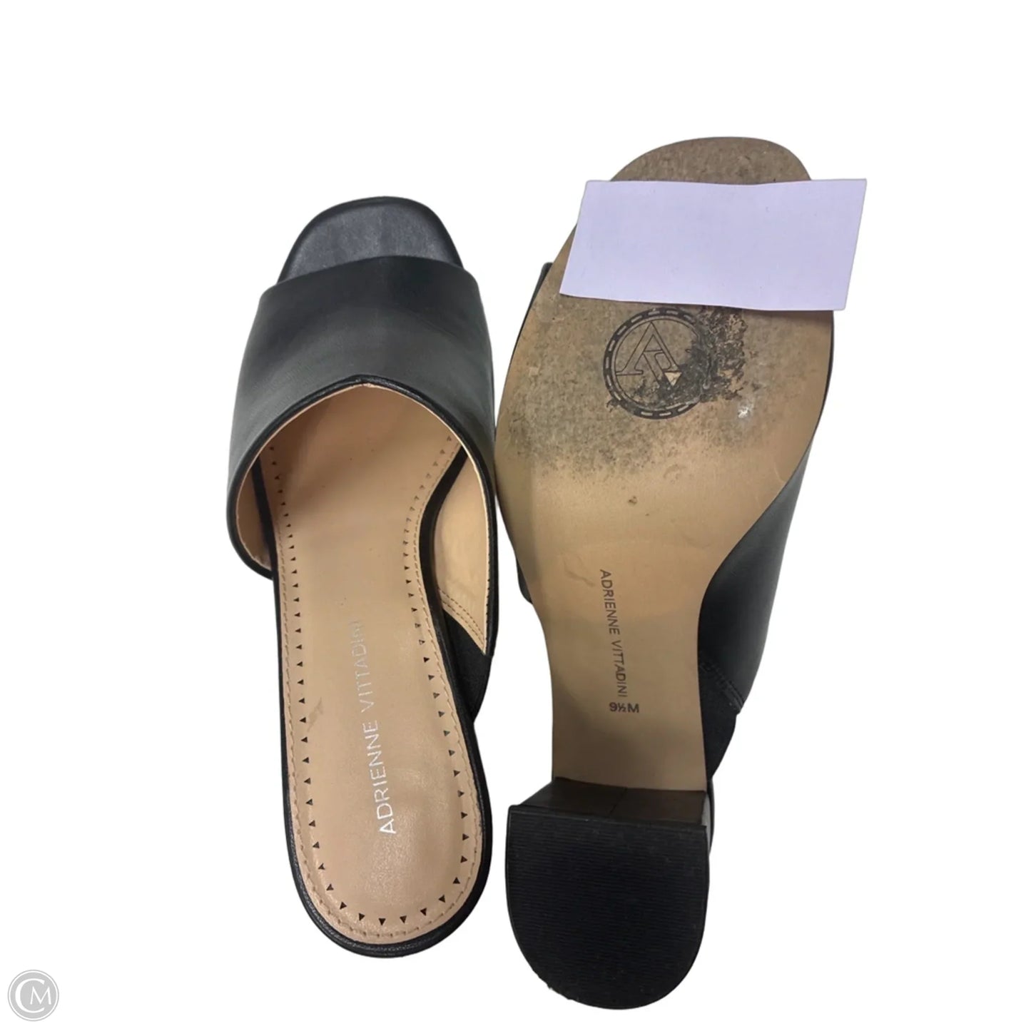 Sandals Heels Block By Adrienne Vittadini In Black, Size: 9.5