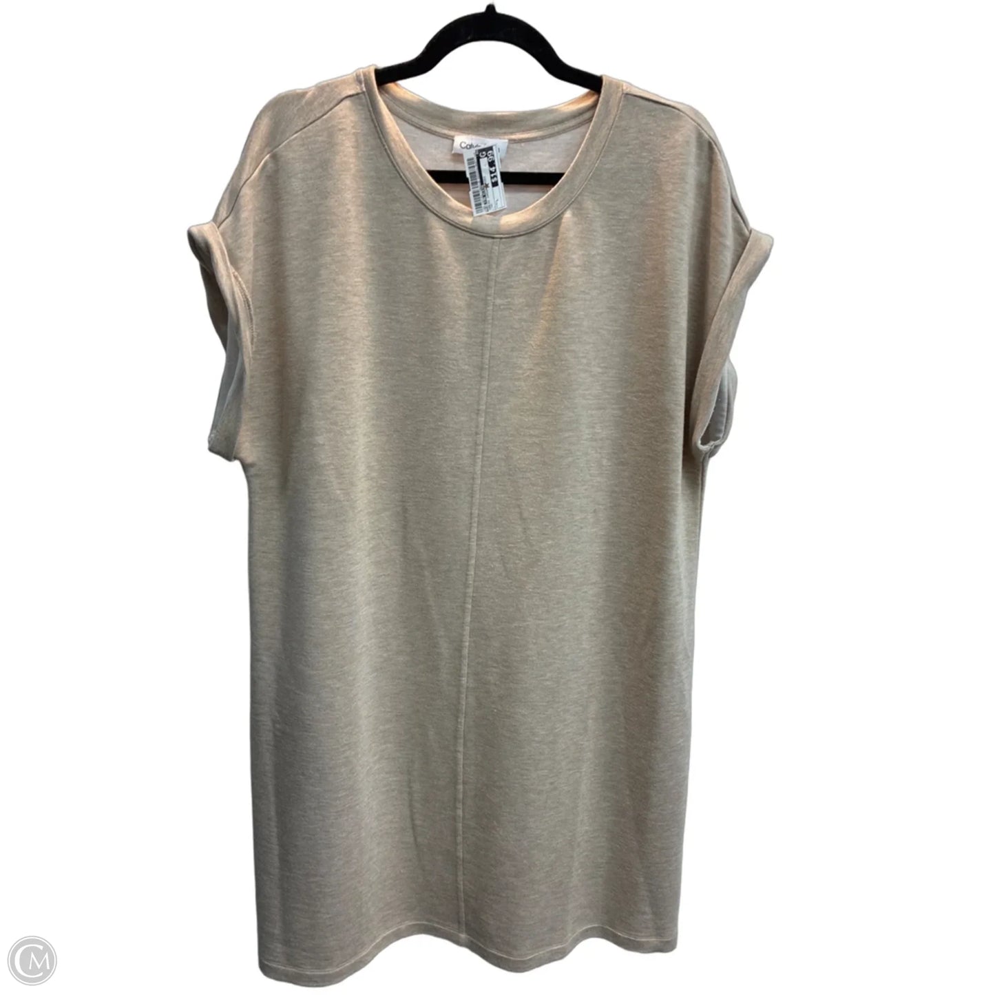 Dress Casual Midi By Calvin Klein In Tan, Size: L