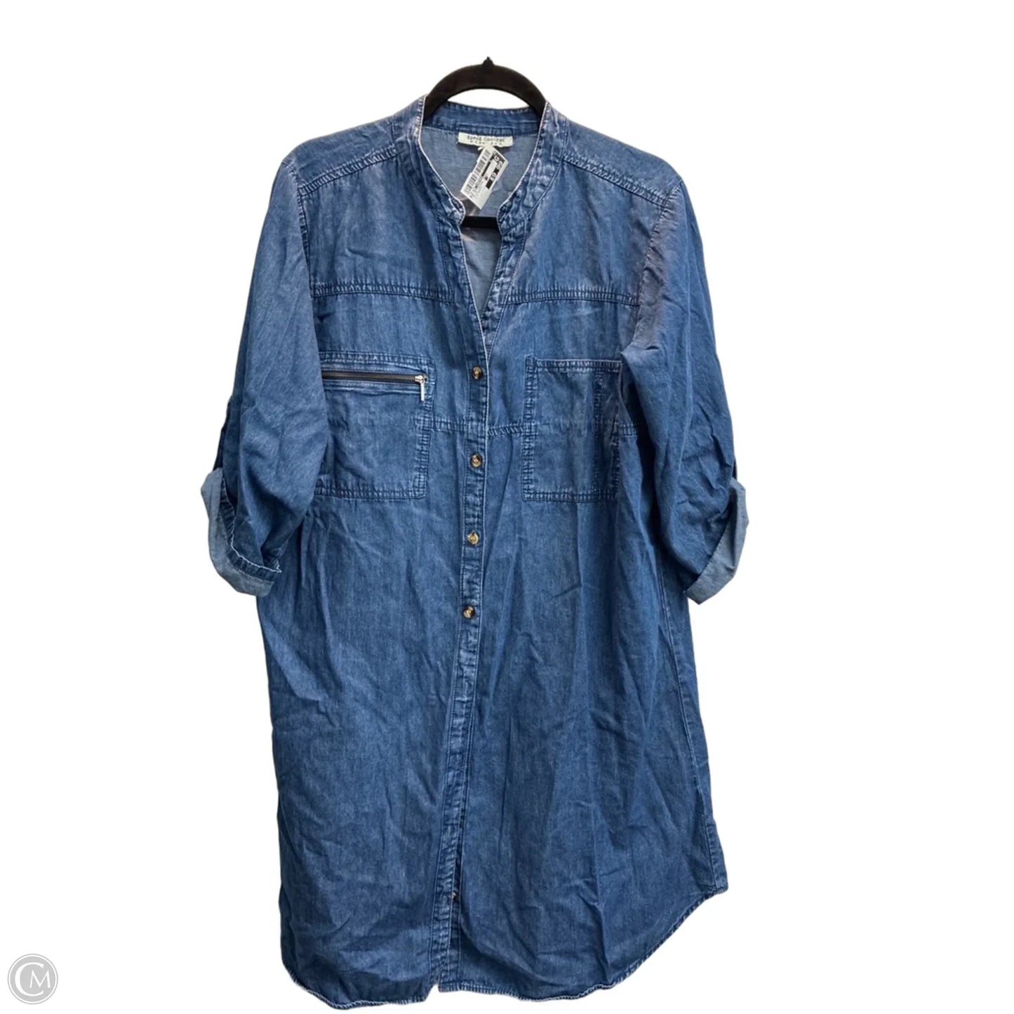 Dress Casual Midi By Speed Control In Blue Denim, Size: 2x