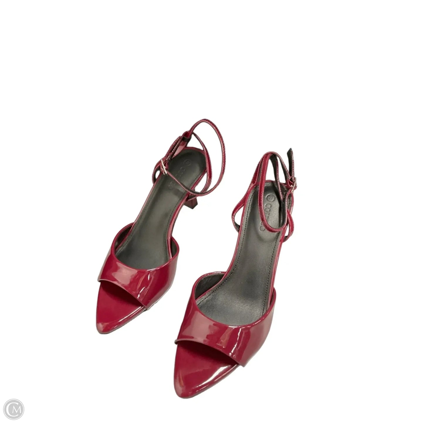 Sandals Heels Kitten By Clothes Mentor In Maroon, Size: 8