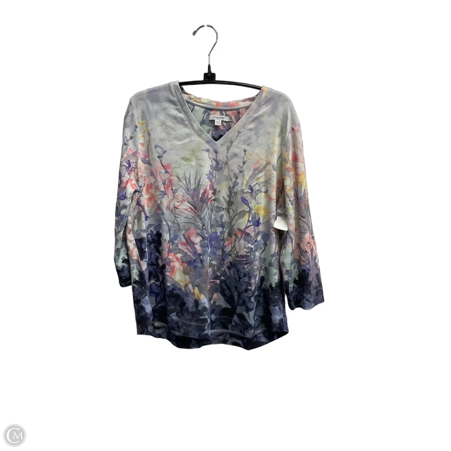 Top Long Sleeve By Chicos In Floral Print, Size: L