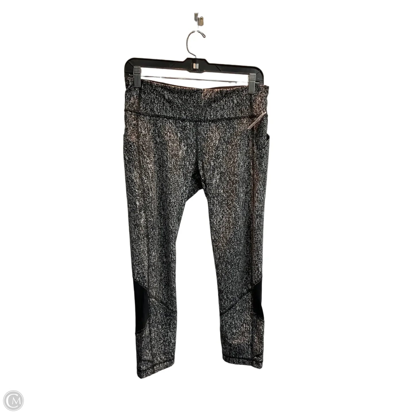 Athletic Leggings Capris By Lululemon In Black & Grey, Size: M