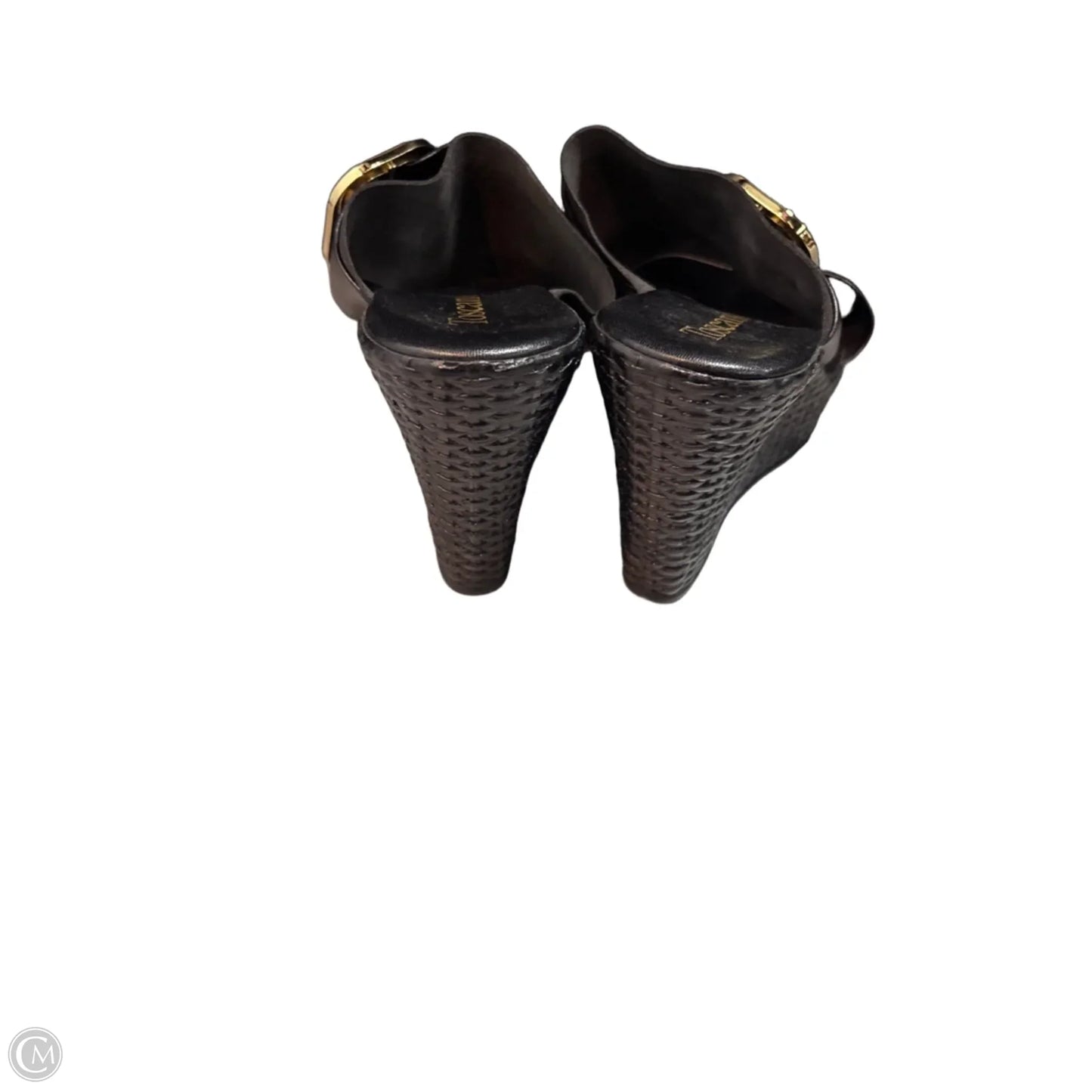 Sandals Heels Wedge By Toscanella In Black, Size: 7.5