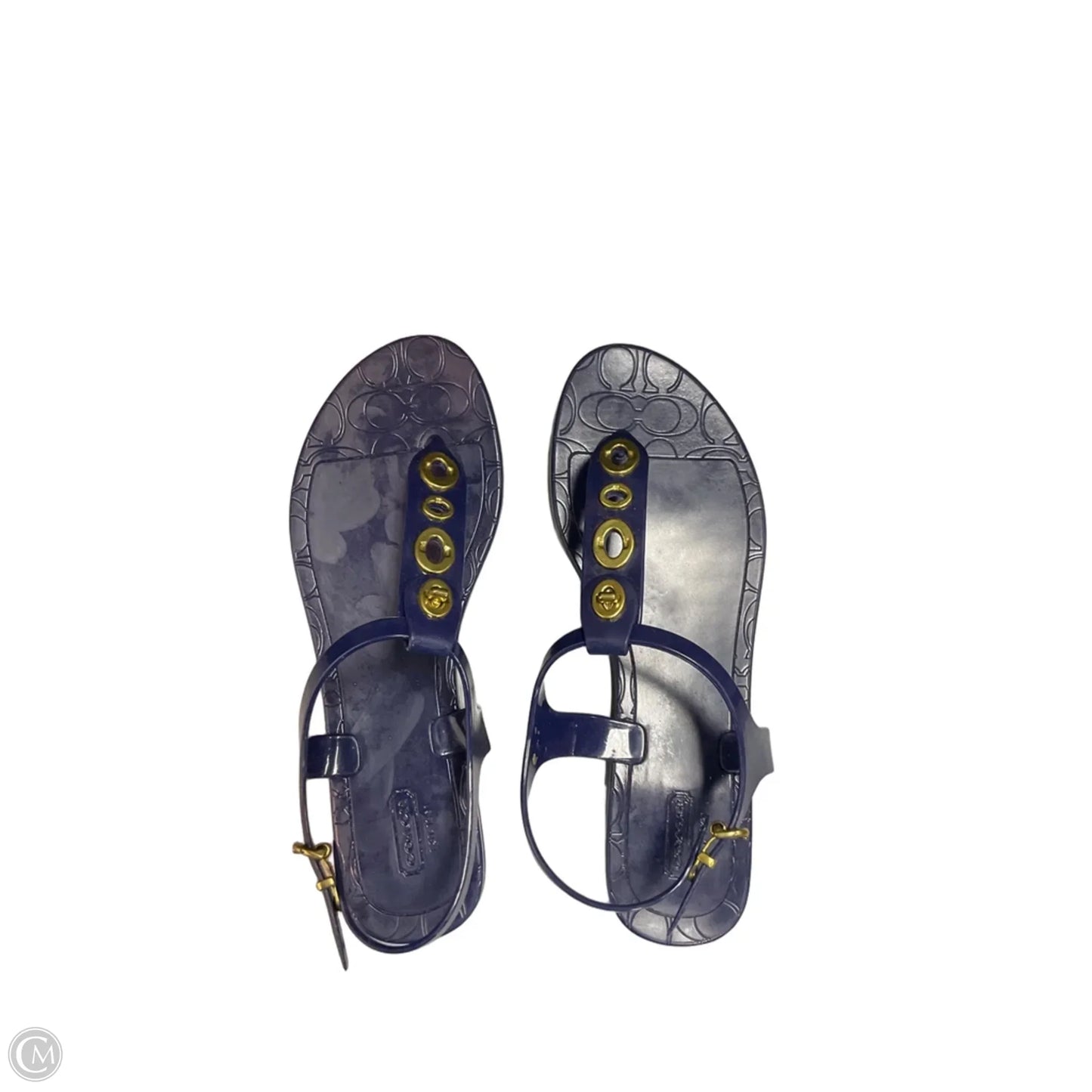 Sandals Designer By Coach In Navy, Size: 10