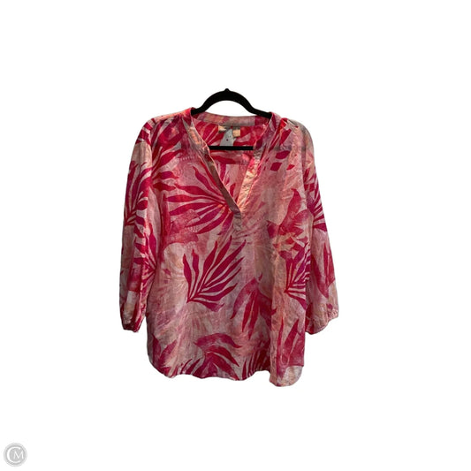 Top Long Sleeve By Chicos In Pink, Size: Xl
