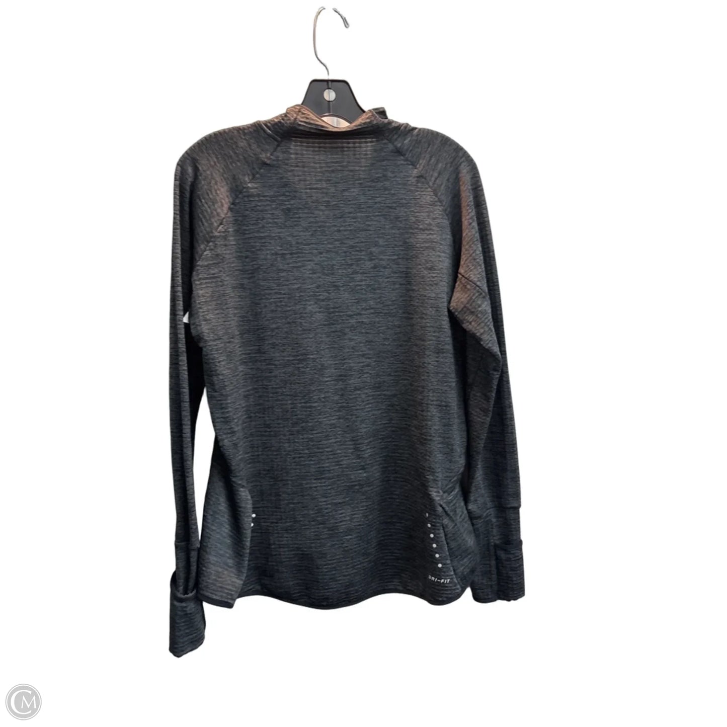 Athletic Top Long Sleeve Collar By Nike Apparel In Black, Size: L