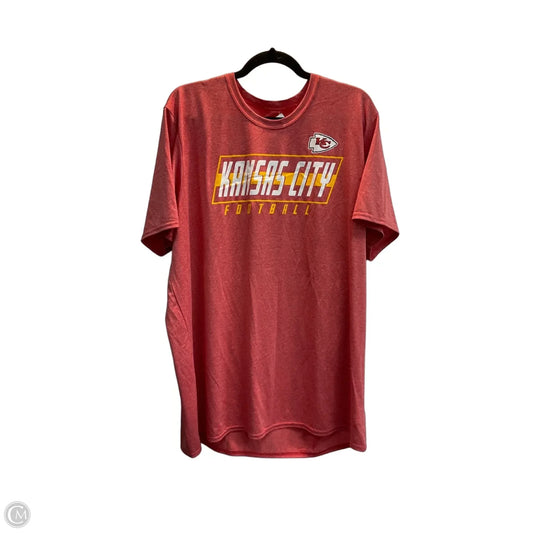Athletic Top Short Sleeve By Nfl In Red, Size: 2x