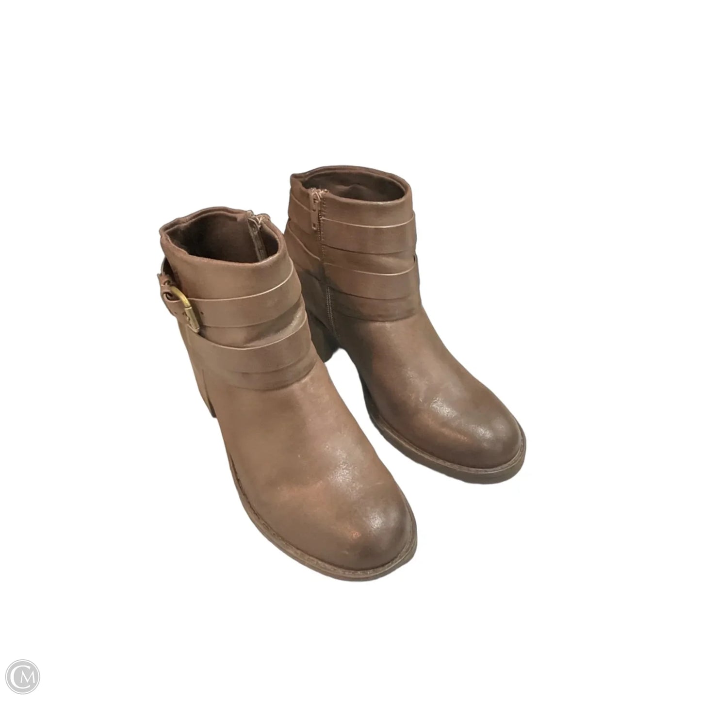 Boots Ankle Heels By Bare Traps In Brown, Size: 9.5
