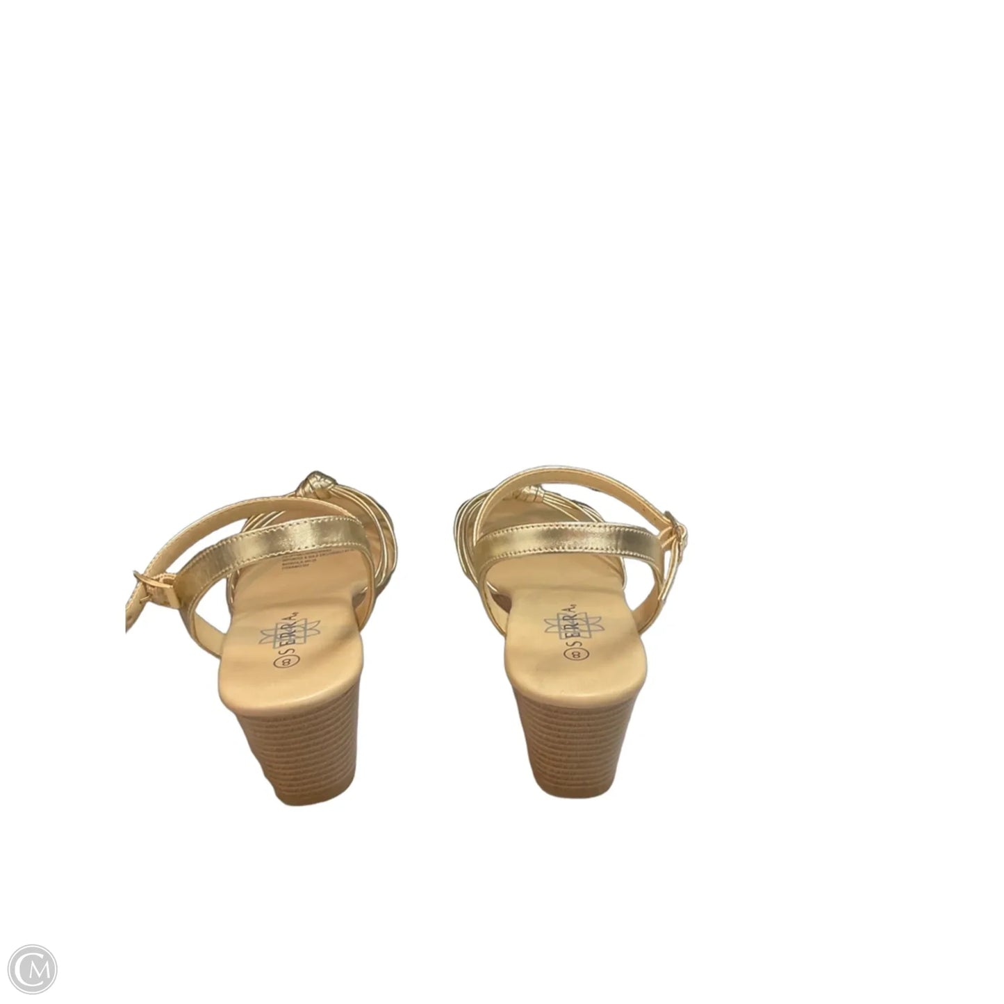 Sandals Heels Wedge By Serra In Gold & Tan, Size: 8