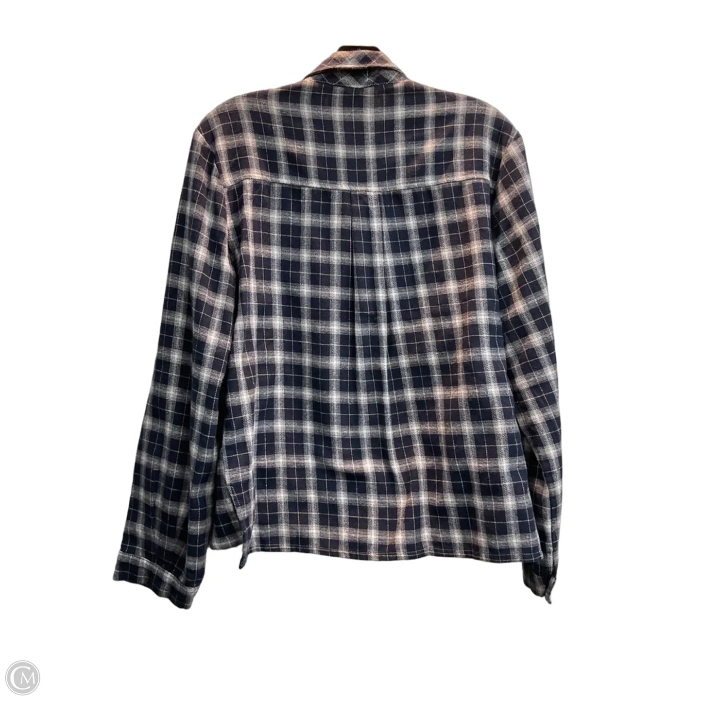 Top Long Sleeve By Pol In Plaid Pattern, Size: S