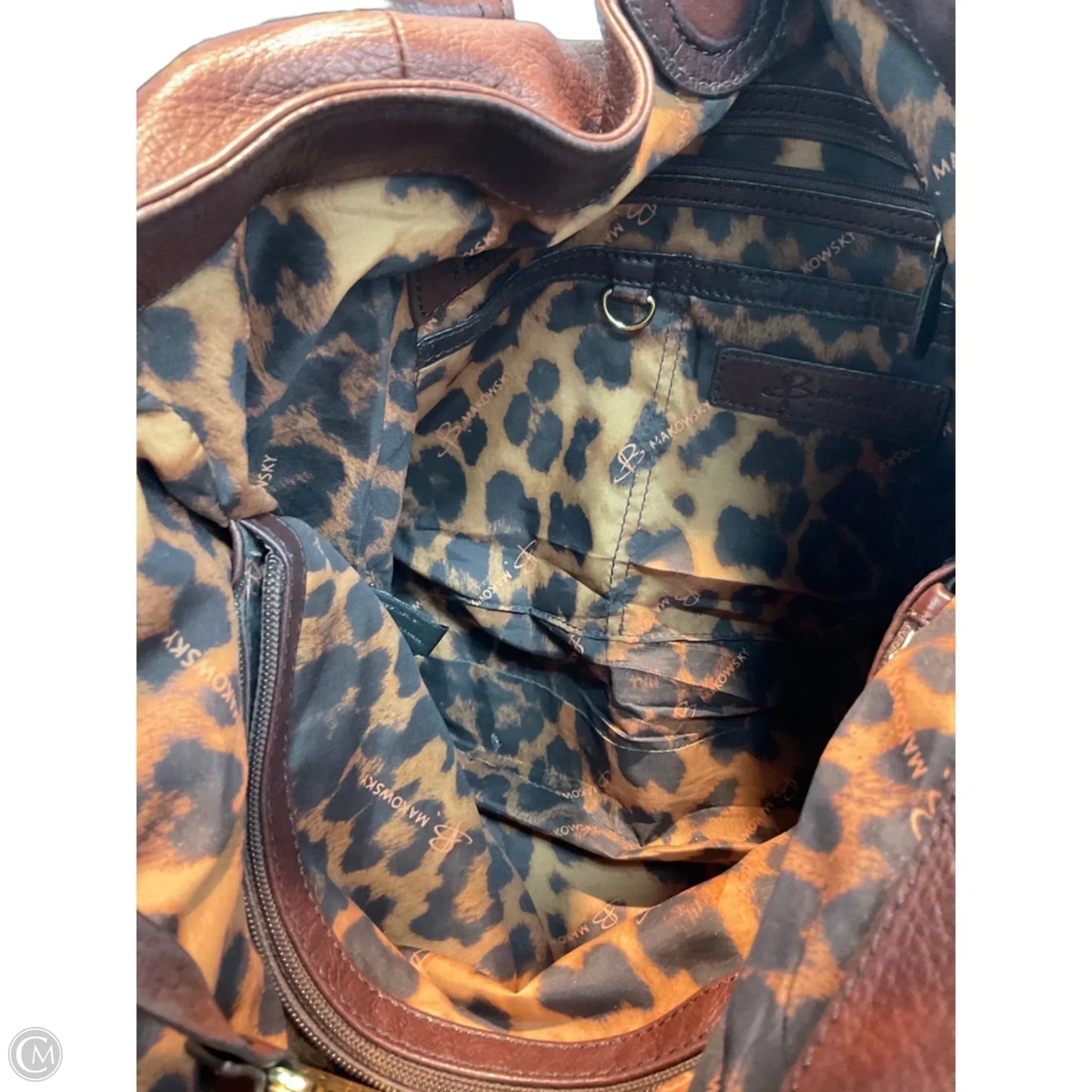 Handbag Leather By B. Makowsky, Size: Medium