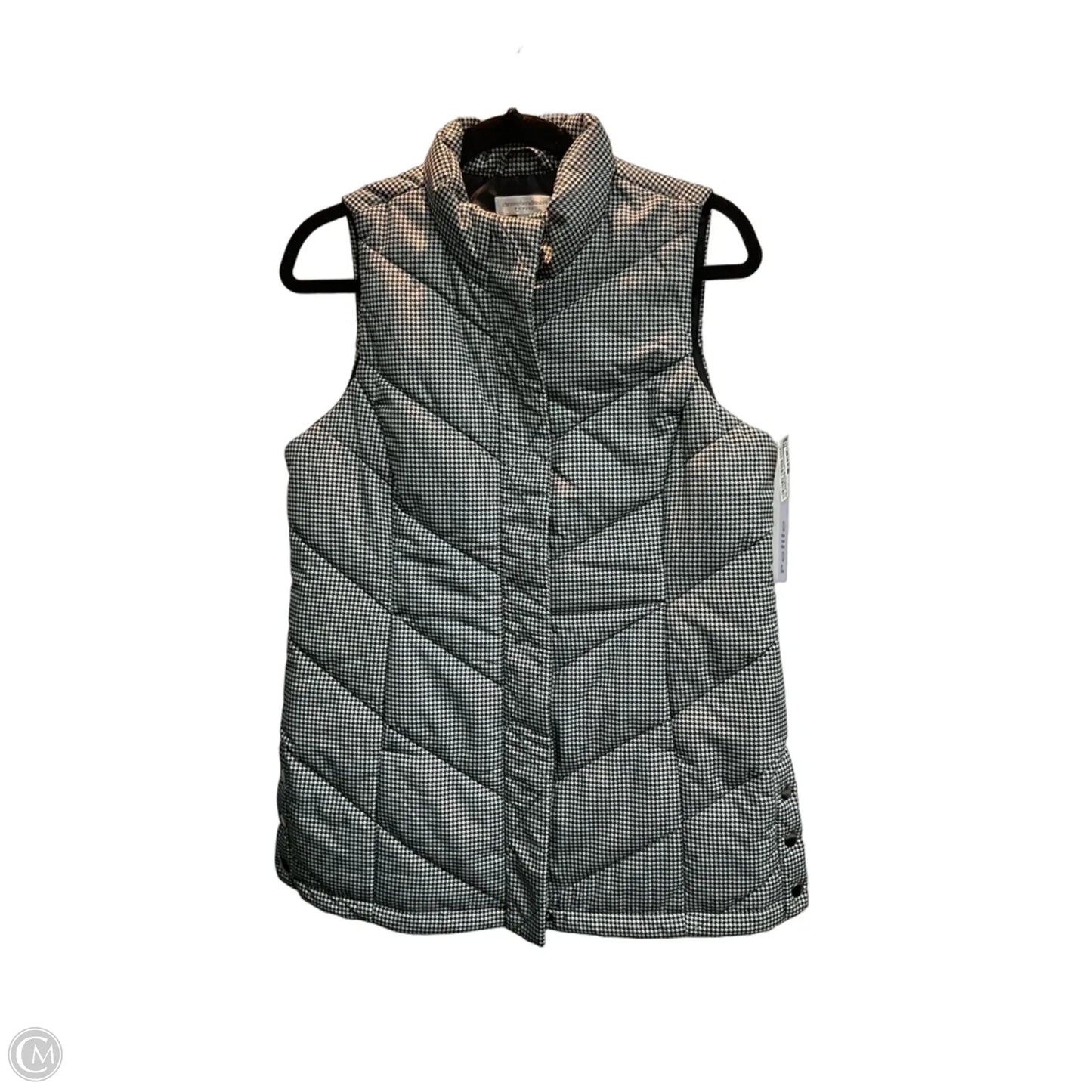 Vest Puffer & Quilted By Christopher And Banks In Black & Cream, Size: Sp