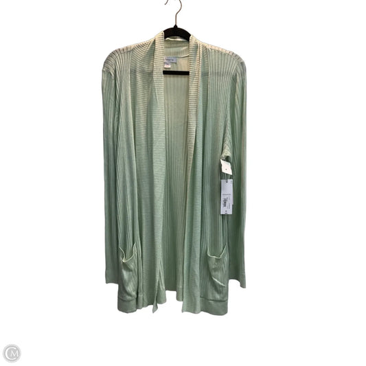 Cardigan By Liz Claiborne In Green, Size: Xxl
