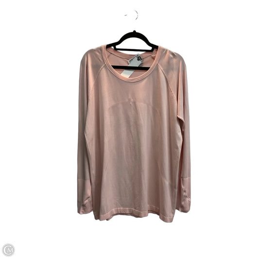 Athletic Top Long Sleeve Crewneck By Lululemon In Pink, Size: 1x