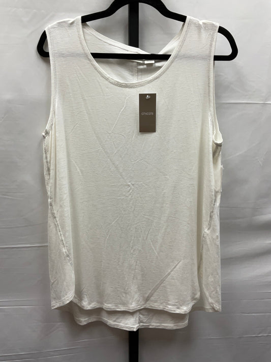 White Top Sleeveless Zenergy By Chicos, Size L