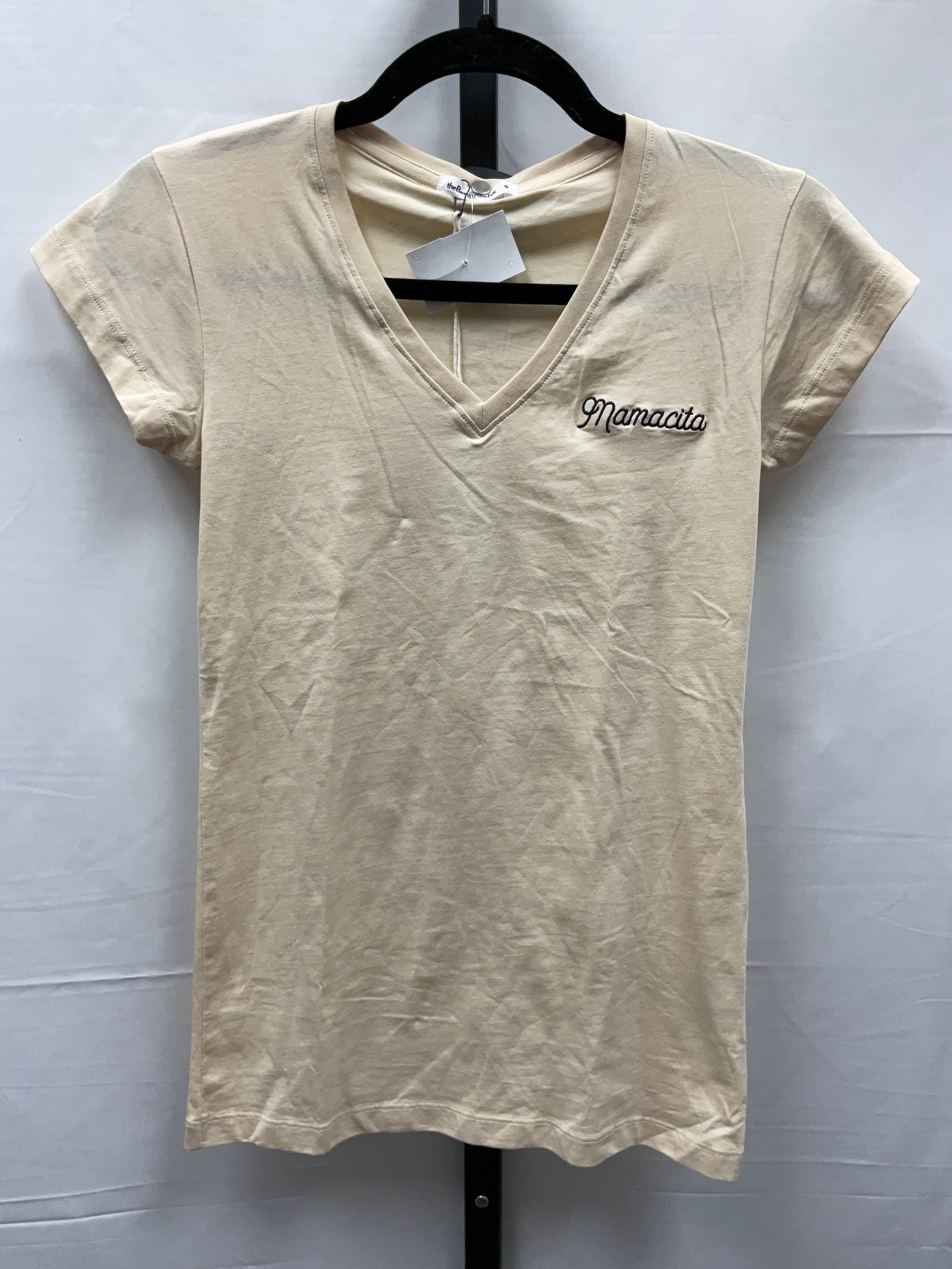 Tan Top Short Sleeve Clothes Mentor, Size S