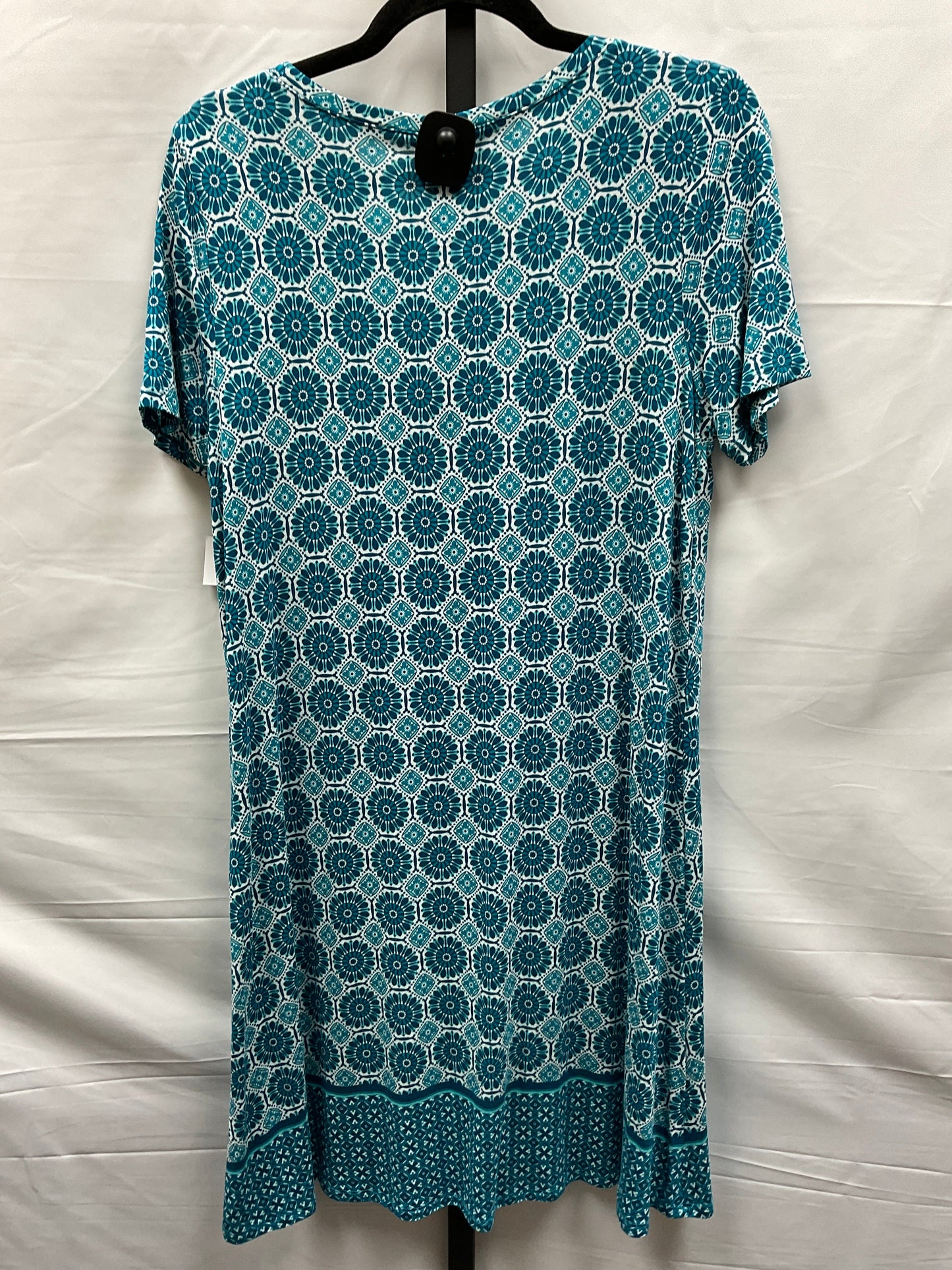 Blue & White Dress Casual Midi St Johns Bay, Size M