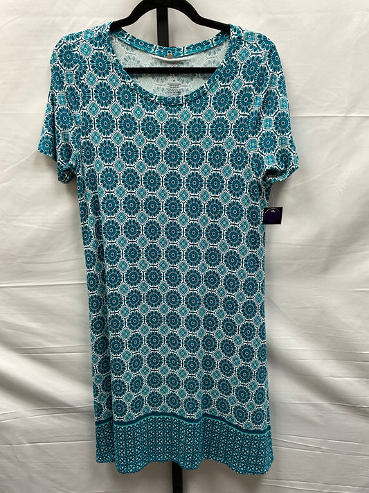 Blue & White Dress Casual Midi St Johns Bay, Size M