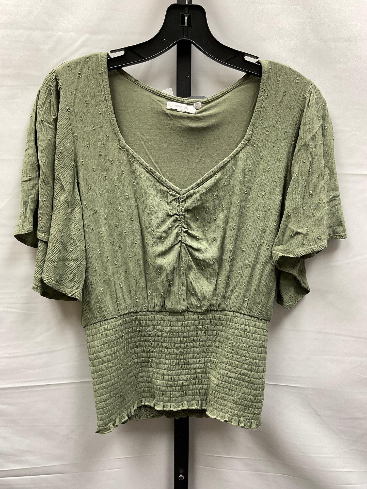 Green Top Short Sleeve Maurices, Size S