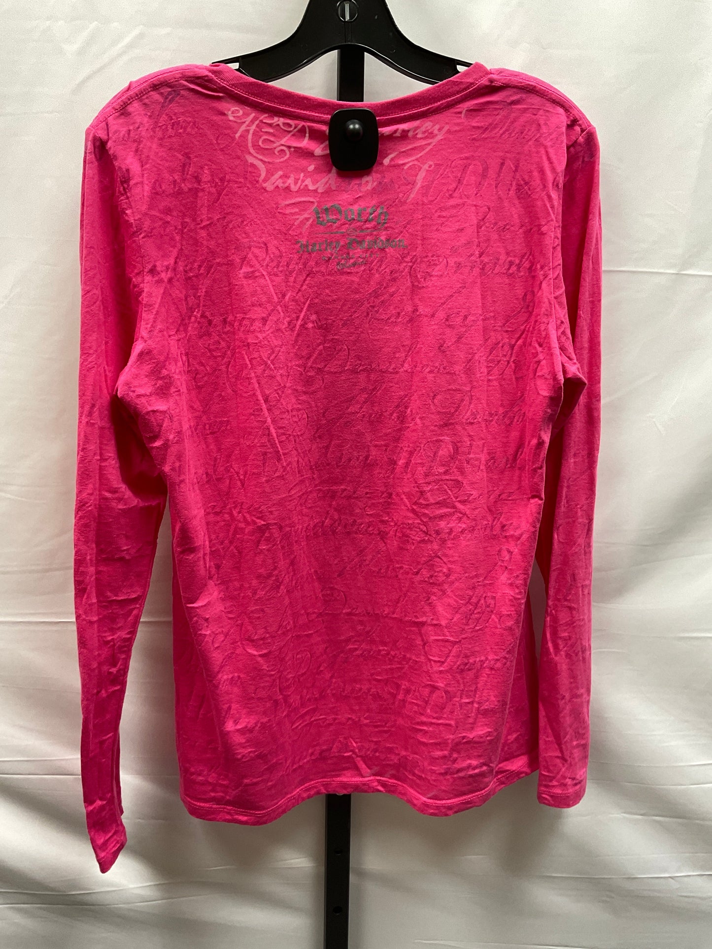 Pink Top Long Sleeve Harley Davidson, Size L