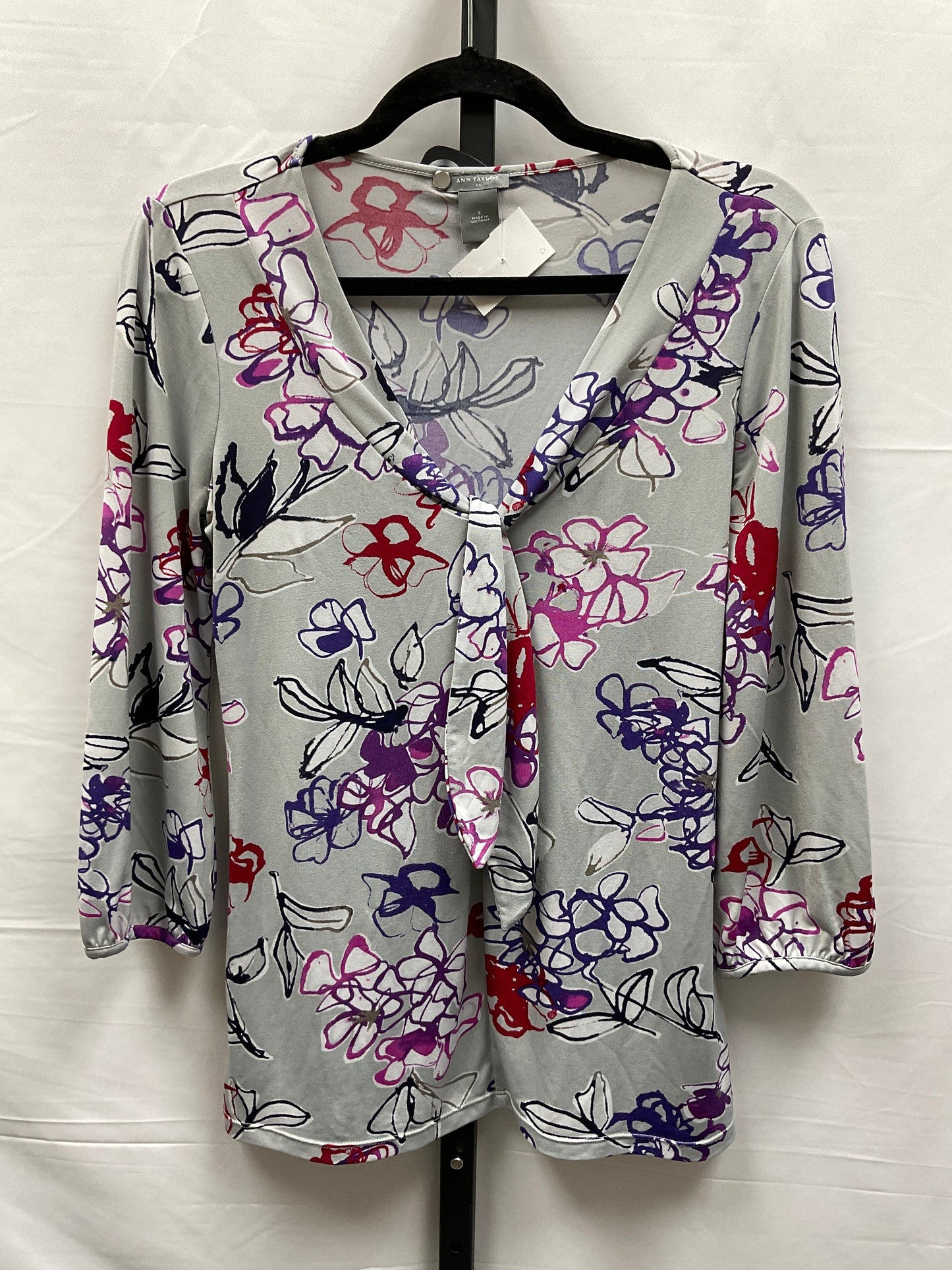 Multi-colored Top Long Sleeve Ann Taylor, Size S