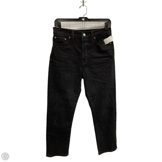 Jeans Straight By Levis In Black Denim, Size: 8