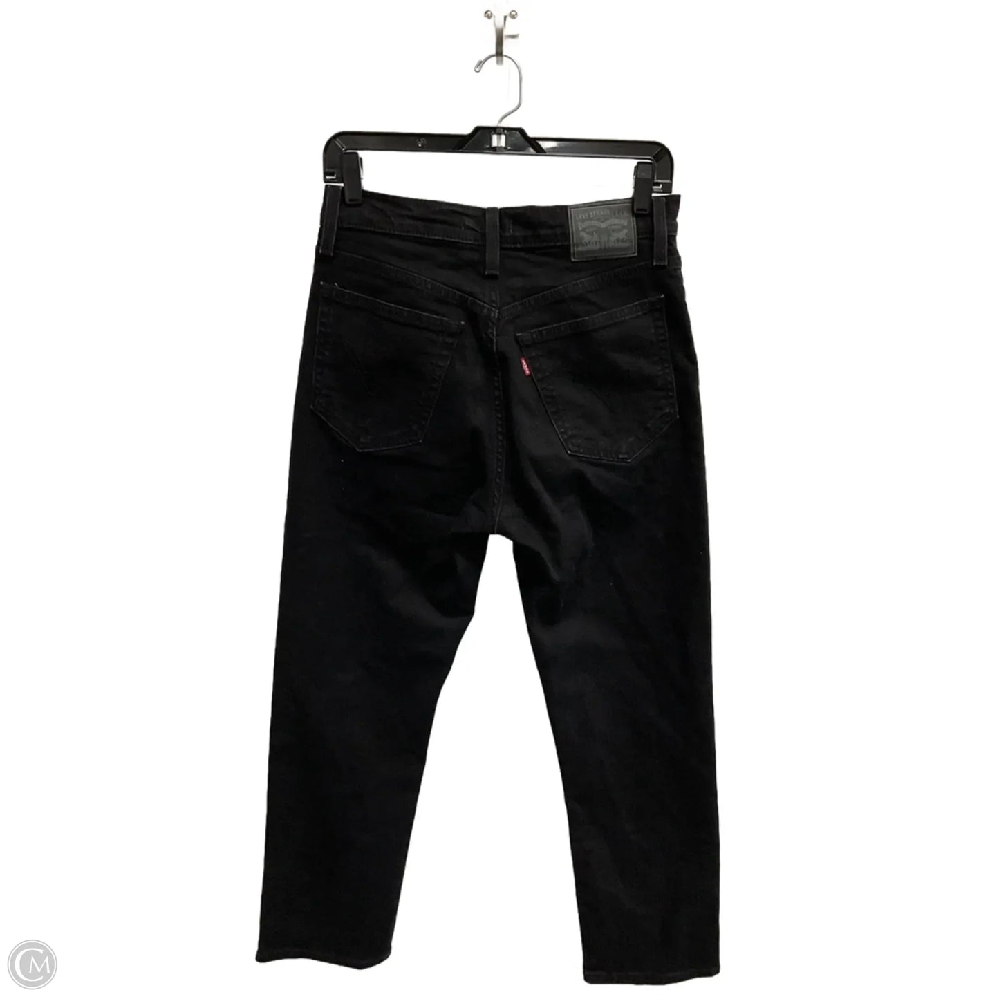 Jeans Straight By Levis In Black Denim, Size: 8