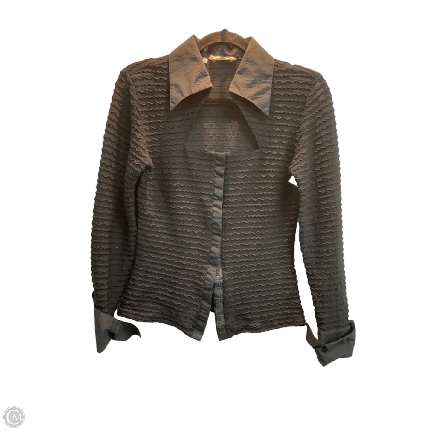 Blouse Long Sleeve By Clothes Mentor In Black, Size: M