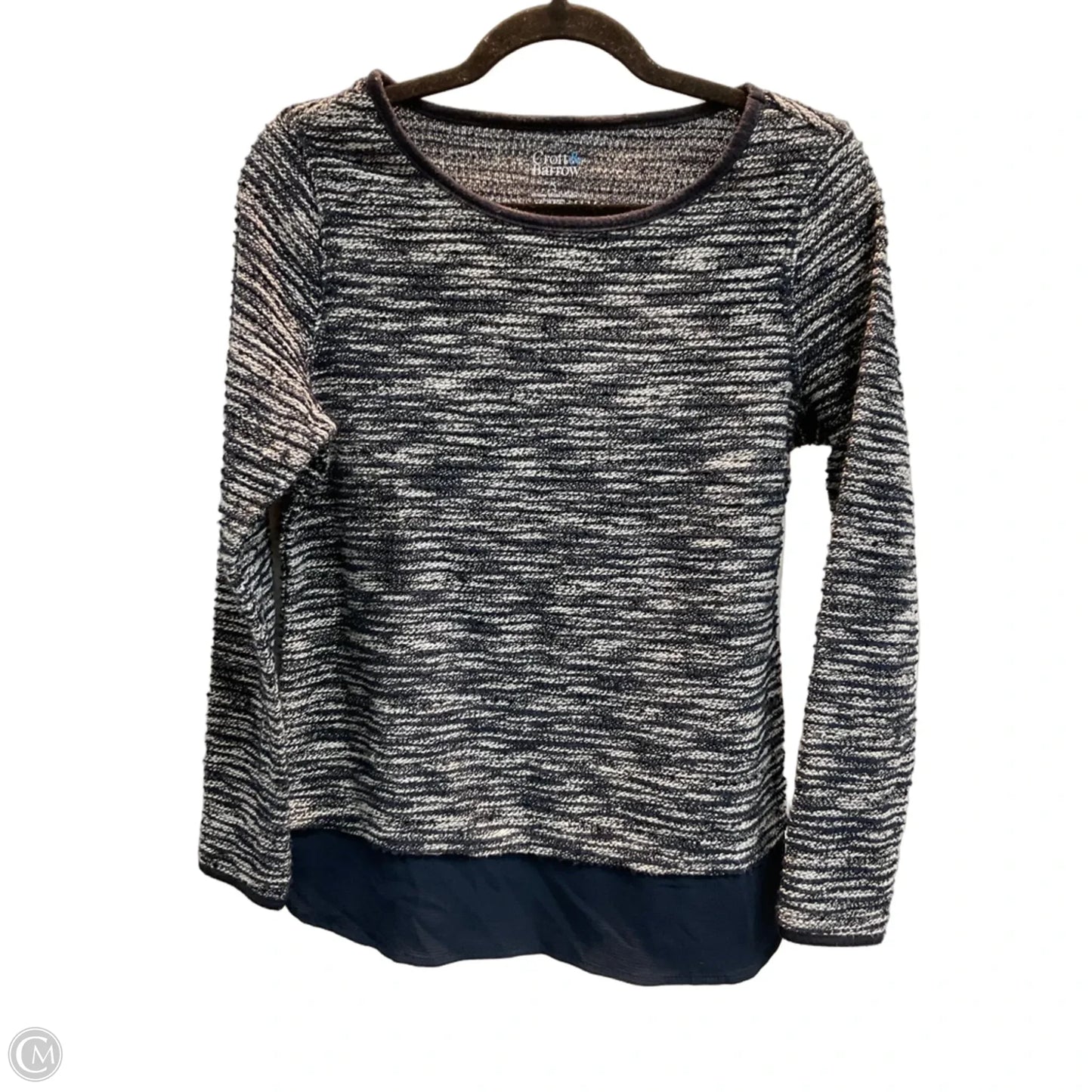 Top Long Sleeve By Croft And Barrow In Blue & White, Size: S