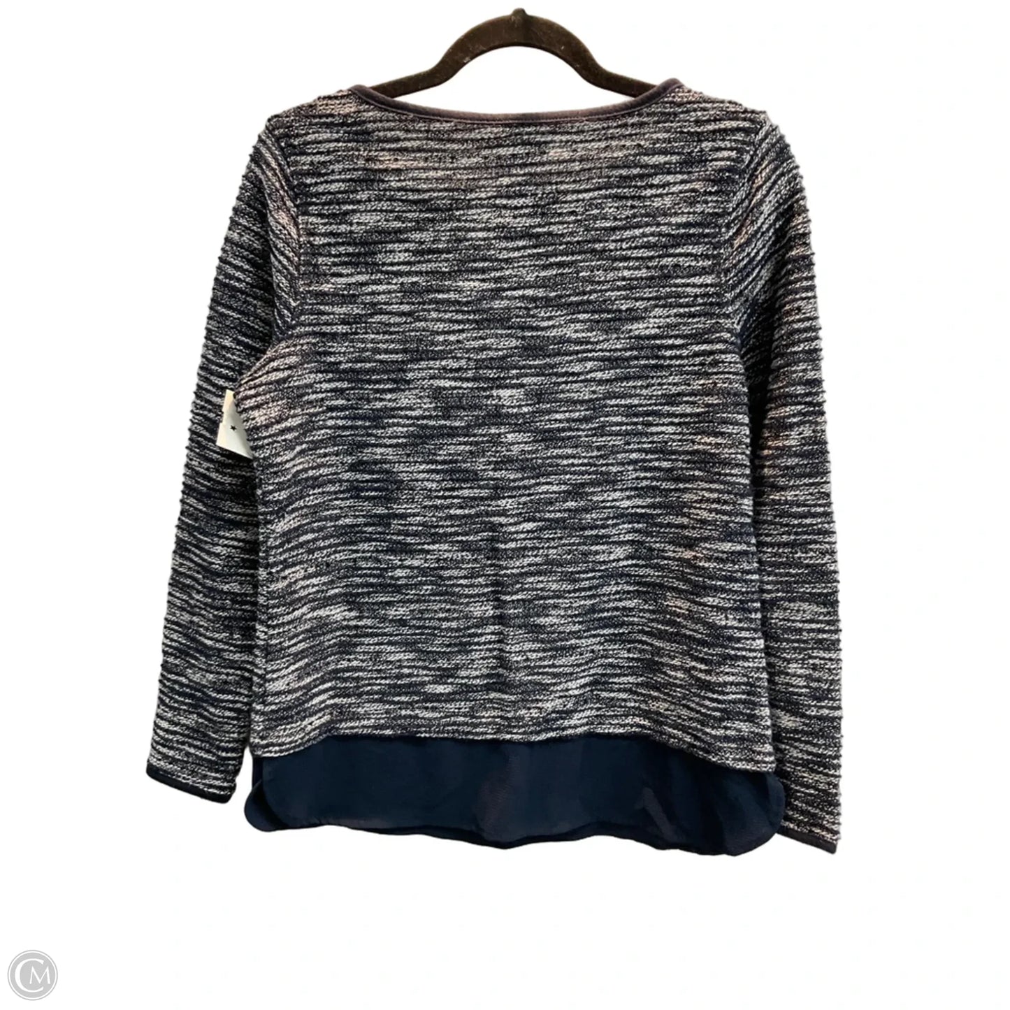 Top Long Sleeve By Croft And Barrow In Blue & White, Size: S