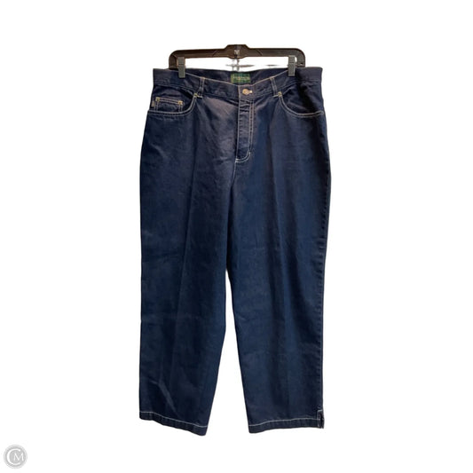 Jeans Straight By Lauren By Ralph Lauren In Blue Denim, Size: 16