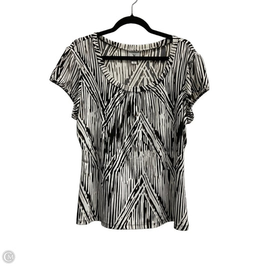 Top Short Sleeve By Worthington In Black & White, Size: Xl
