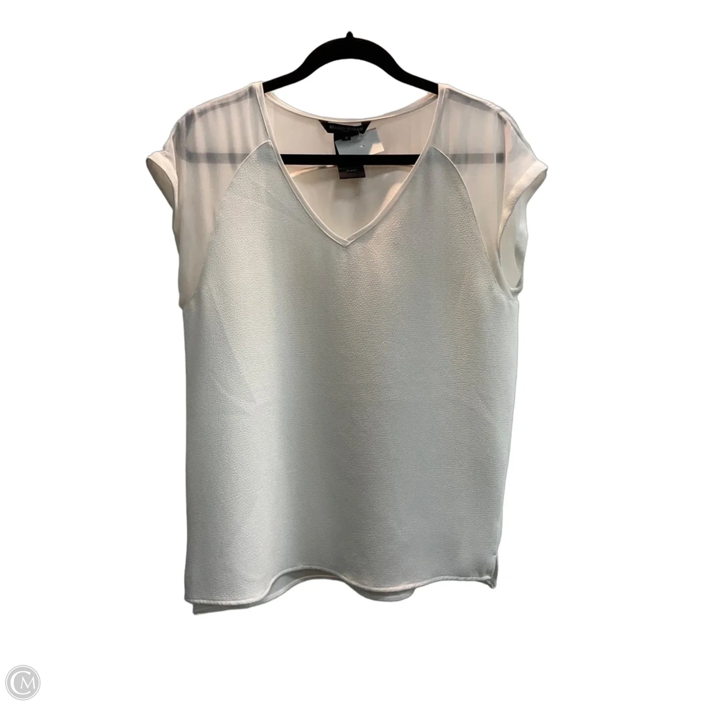 Top Short Sleeve By Mario Serrani In White, Size: M