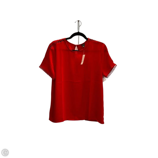 Blouse Short Sleeve By Ann Taylor In Red, Size: S