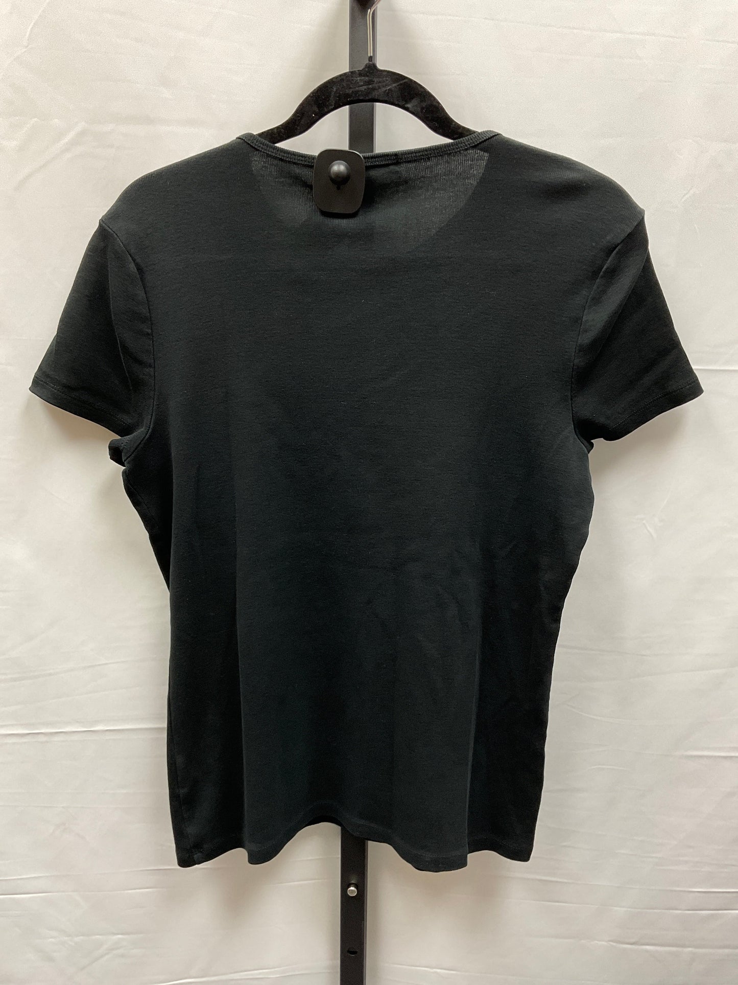 Black Top Short Sleeve Basic Lauren By Ralph Lauren, Size Xl