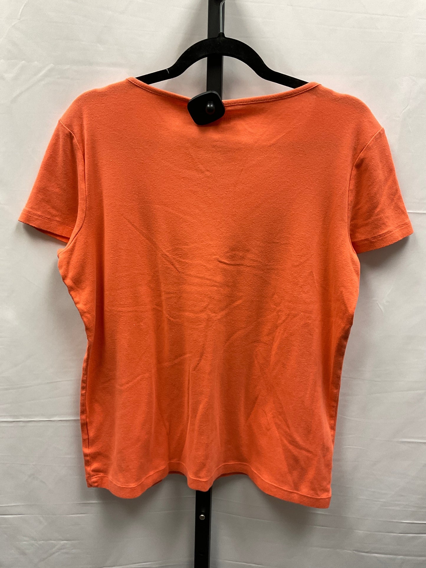 Orange Top Short Sleeve Basic Jones New York, Size Xl