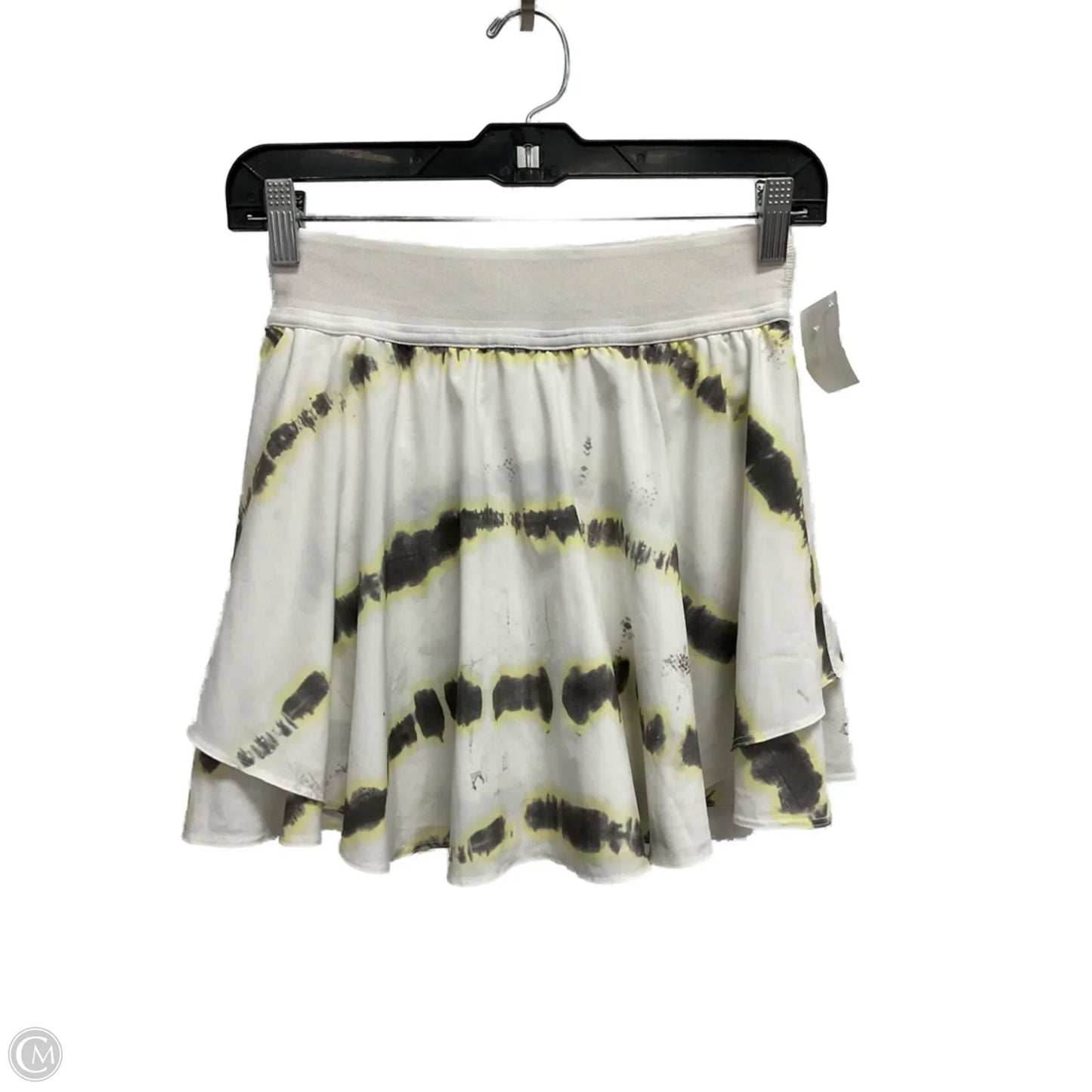 Athletic Skort By Lululemon In White & Yellow, Size: 4
