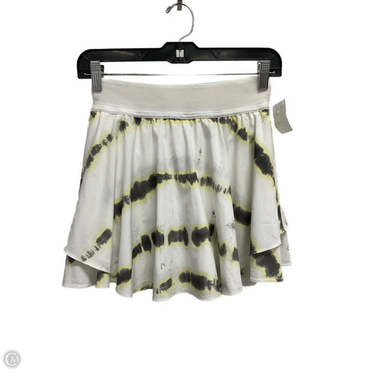 Athletic Skort By Lululemon In White & Yellow, Size: 4